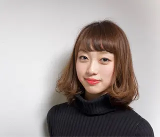 ミディアム カラー パーマ 脱白髪染め特化GBG 自由が丘所属・【白髪ぼかし 専門GBG】自由が丘のヘアスタイル