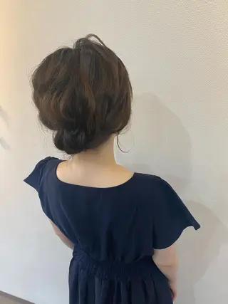 ショート カラー ヘアアレンジ ブリーチなしベージュ /ヘアセット/ミユのヘアスタイル