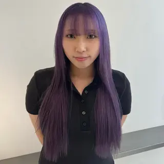 ロング カラー 🌼動き×透明感🩵 ハイトーン/ナナのヘアスタイル