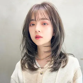 セミロング カラー パーマ ヘアアレンジ メンズ キッズ ネイル マツエク・マツパ アイブロウ 丁寧なカウンセリング 🌿Chiemi🌿のヘアスタイル