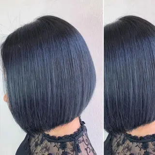 ミディアム カラー JuNブリーチに 縮毛矯正するプロのヘアスタイル