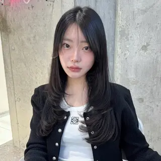 セミロング カラー ⟡韓国ボブ/艶カラー /韓国🌙Yuukaのヘアスタイル