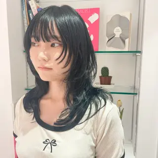 セミロング カラー 似合わせヘア🤍 面田法子のヘアスタイル