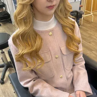 ロング ヘアアレンジ ブリーチなしベージュ /ヘアセット/ミユのヘアスタイル