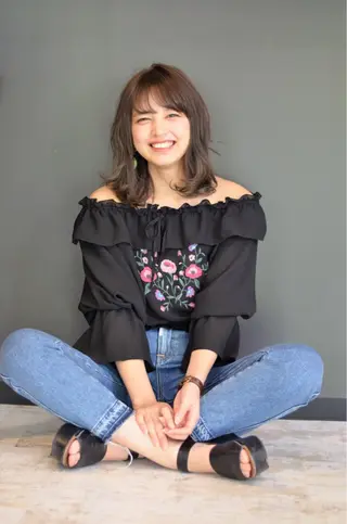 ミディアム カラー GiseL天神カラー 髪質改善/ブリーチのヘアスタイル