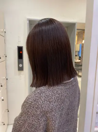 ミディアム カラー mao♡ベージュ/ 顔周りカットのヘアスタイル