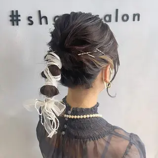 ミディアム カラー パーマ ヘアアレンジ 隠れ家サロンso you所属・yukimi .のヘアスタイル