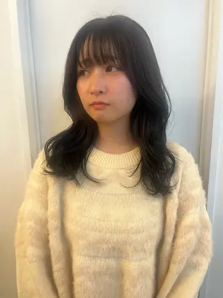 ミディアム カラー レイヤーカット/韓国 ヘア/ honokaのヘアスタイル