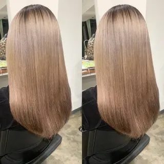 セミロング カラー ✨艶ブリーチカラー ✨四ノ宮裕己のヘアスタイル