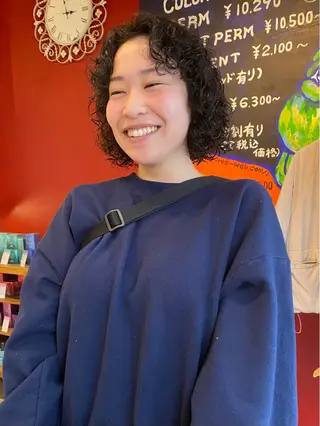 ショート パーマ 小日向 沙織のヘアスタイル