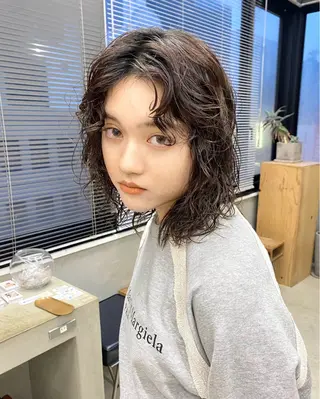ミディアム パーマ tetohair 森田浩平のヘアスタイル