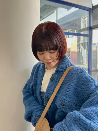 ショート カラー 磯　亜由香🌼 ブリーチ/ボブカットのヘアスタイル