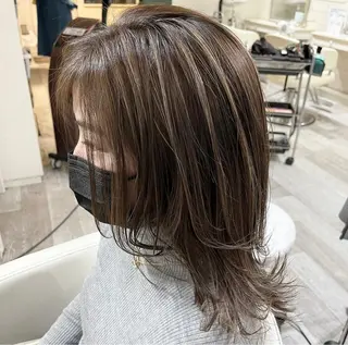 セミロング カラー カラー特化美容師 なかもと たつひろのヘアスタイル