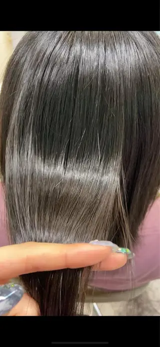 セミロング 韓国風✨髪質改善✨ 縮毛矯正✨松浦知奈美のヘアスタイル