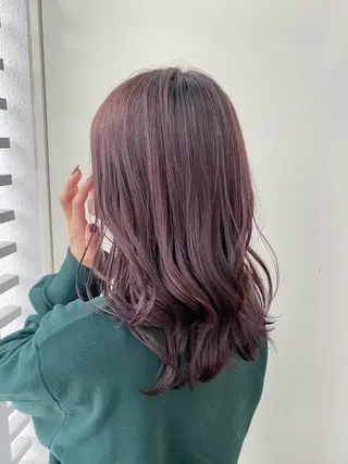 ミディアム カラー 韓国ヘア顔周りカット 艶髪ベージュtamaのヘアスタイル