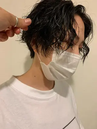 ショート カラー パーマ ヘアアレンジ パーマ/透明感カラー /ボブ/吉田一生のヘアスタイル