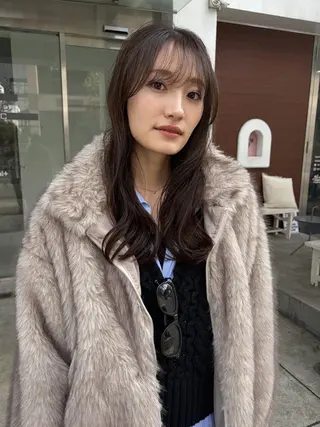 セミロング カラー 赤み消しカラー/ オリーブ/トモキのヘアスタイル