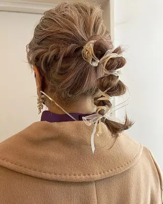 ミディアム カラー ヘアアレンジ ツキノキ ミナのヘアスタイル