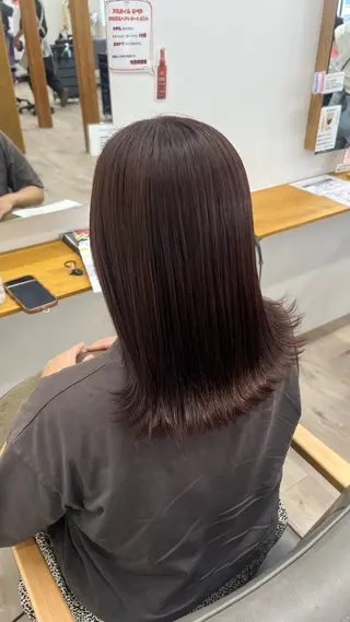 ミディアム カラー 山下 稚葉 艶髪/透明感カラーのヘアスタイル