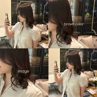 セミロング カラー 🫐 キナリ🫐のヘアスタイル