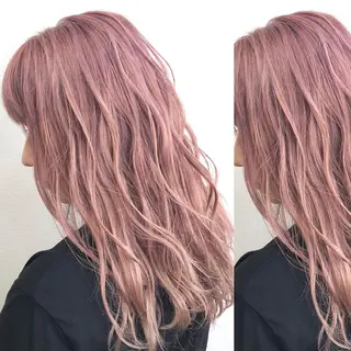 ロング カラー JuNブリーチに 縮毛矯正するプロのヘアスタイル