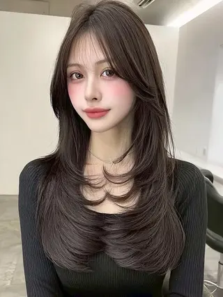 ロング カラー 🫧ナオ🫧 /韓国 ヘア/ マンツーマンのヘアスタイル