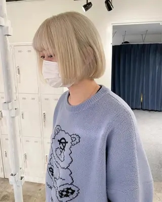 ミディアム カラー ハイトーン/レイヤー /ケアブリーチ石川治のヘアスタイル