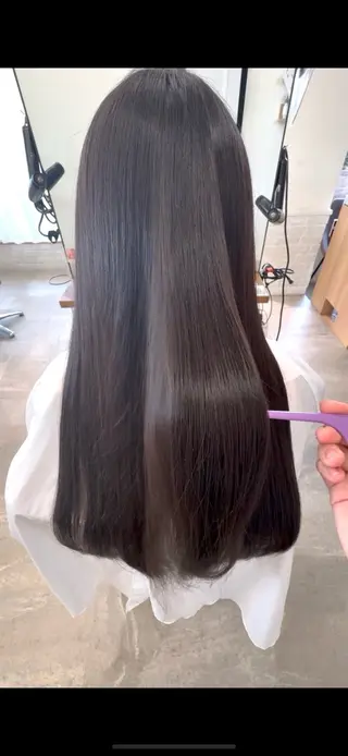 ロング 銀座/透明感カラー/ 縮毛矯正/うーのヘアスタイル