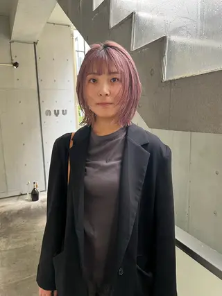 ミディアム カラー juno所属・ボブ/パーマ/透明感 カラー　善方浩貴のヘアスタイル