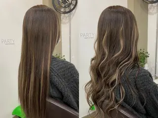 ミディアム カラー プルエクステ界隈 ハイトーン/カツオ✨のヘアスタイル