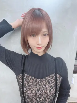 セミロング カラー パーマ ヘアアレンジ 【公式】amble luxe池袋東口🩷のヘアスタイル