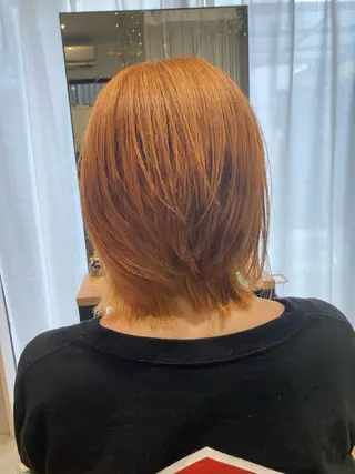 ミディアム 折本 沙織のヘアスタイル