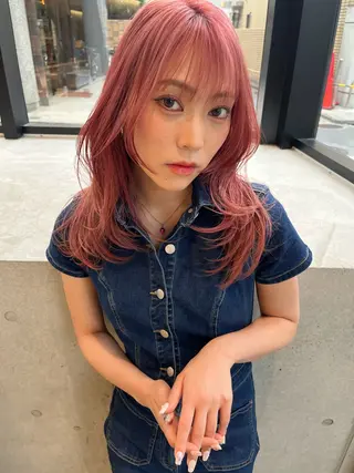 セミロング カラー yuuna/ ハッシュカット🎀のヘアスタイル