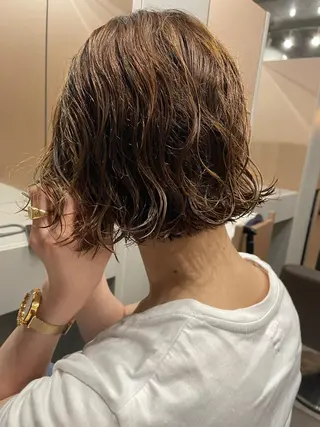 ミディアム パーマ 吉田一輝 外国人パーマのヘアスタイル