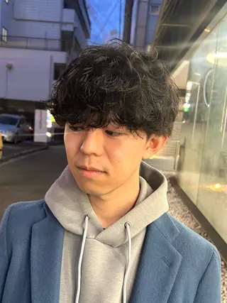 パーマ メンズ 透明感ハイトーン特化 /ケアブリーチ/莉駒のヘアスタイル