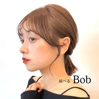 ミディアム カラー ヘアアレンジ 🌱ボブ/レイヤー/ ベージュ/あやみ✨のヘアスタイル