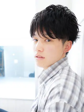 パーマ メンズ パーマ×ウルフカット koya☆のヘアスタイル