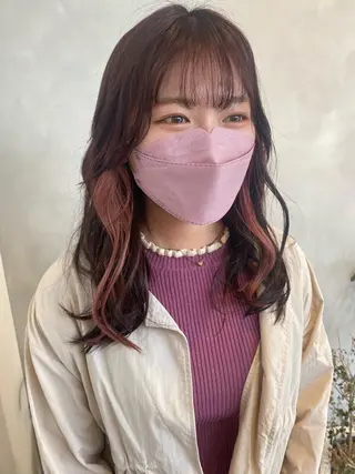 セミロング カラー デザインカラー/パー マ🦖外岡咲希🦖のヘアスタイル