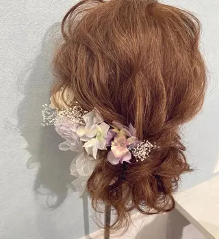 セミロング ヘアアレンジ セットサロン      ラフテル所属・大阪/ヘアアレンジ /似合わせset💐のヘアスタイル