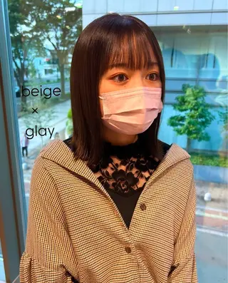 ミディアム 加納千華 /ボブ/ぱつっとボブのヘアスタイル