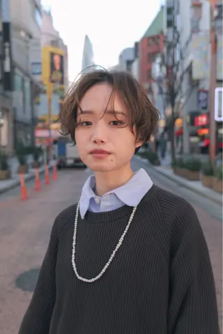 ショート パーマ レイヤーパーマ＊ 顔まわり似合わせのヘアスタイル