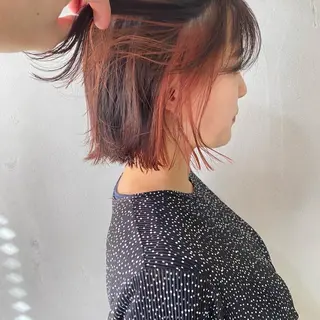 ショート カラー ボブ/パーマ ミヒラケイタのヘアスタイル