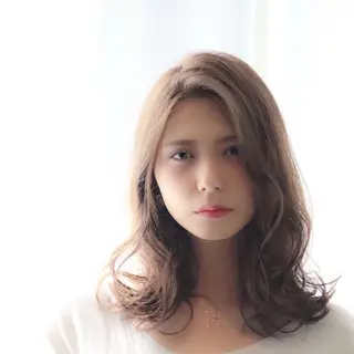 セミロング カラー パーマ 髪質改善🌈縮毛矯正 荻原　達矢のヘアスタイル