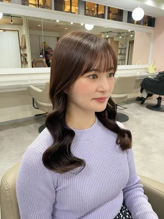 セミロング パーマ 韓国風パーマ/ヘア セット/店長みづきのヘアスタイル