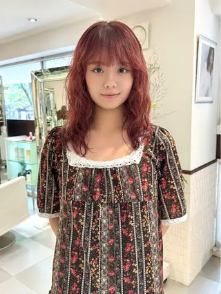 ミディアム パーマ ZENKO表参道店所属・デジタルパーマ 🌀ボブ　萩原　龍のヘアスタイル