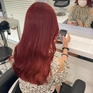 ロング カラー 🌼リナ🌼赤み消し オリーブ/ブラウンのヘアスタイル