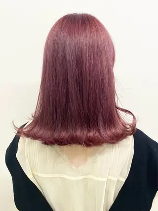 ミディアム カラー ヘアアレンジ 🌷FUKA🌷 まろやかハイトーンのヘアスタイル