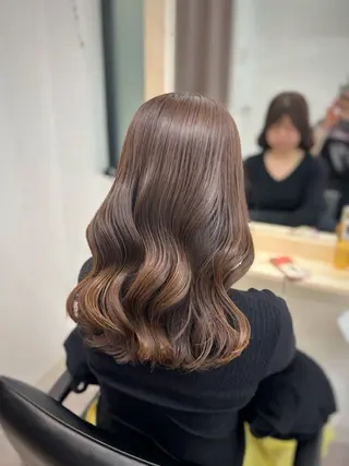 ミディアム カラー 小顔似合わせカット ┊︎*AYANO*のヘアスタイル