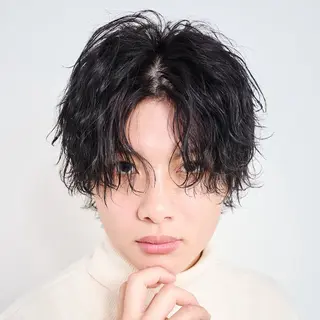 ミディアム パーマ メンズ 似合せ/ショート パーマ/遼祐のヘアスタイル