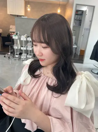 セミロング カラー Hana ♡ marshu梅田のヘアスタイル